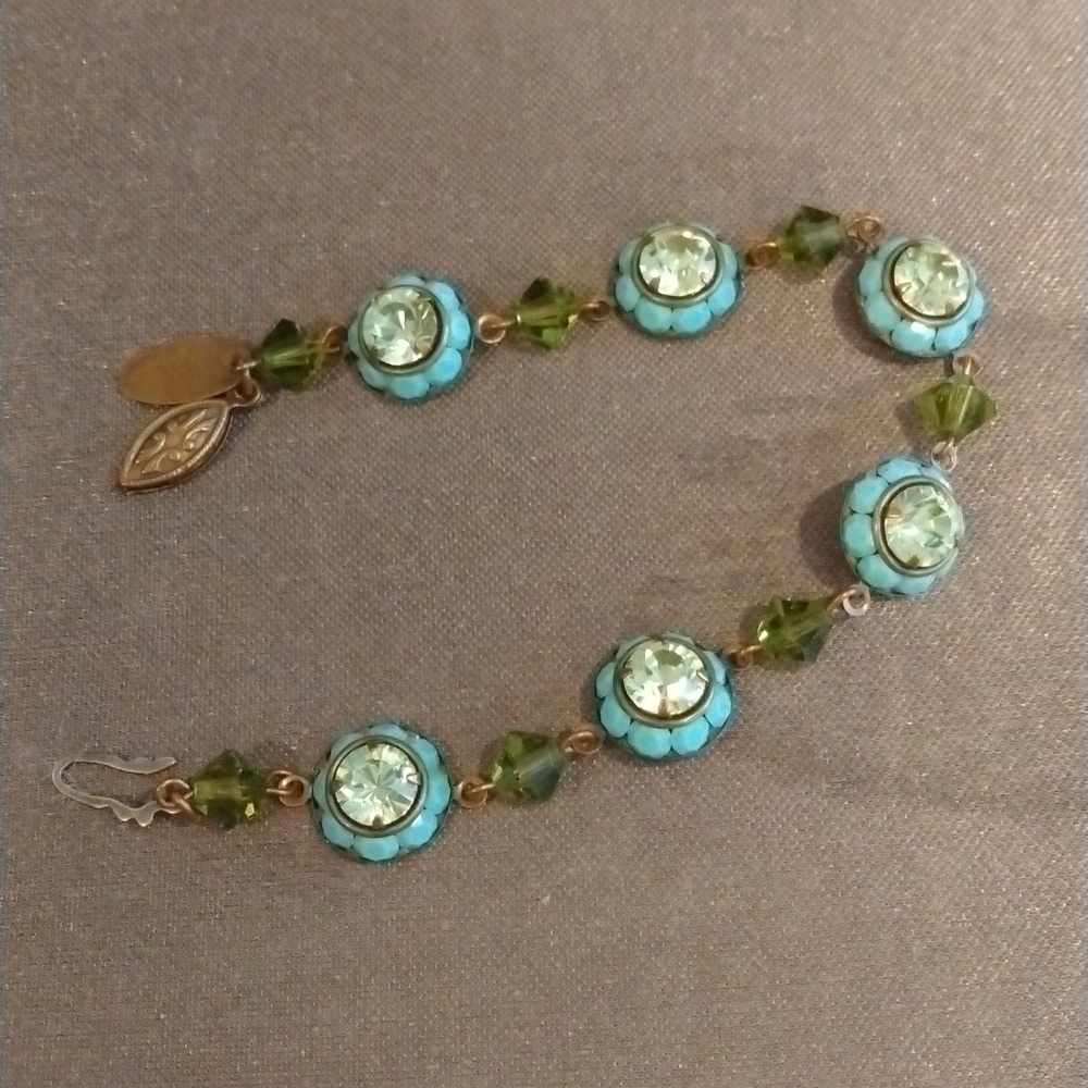 Lizpaiacios vintage turquoise floral bracelet